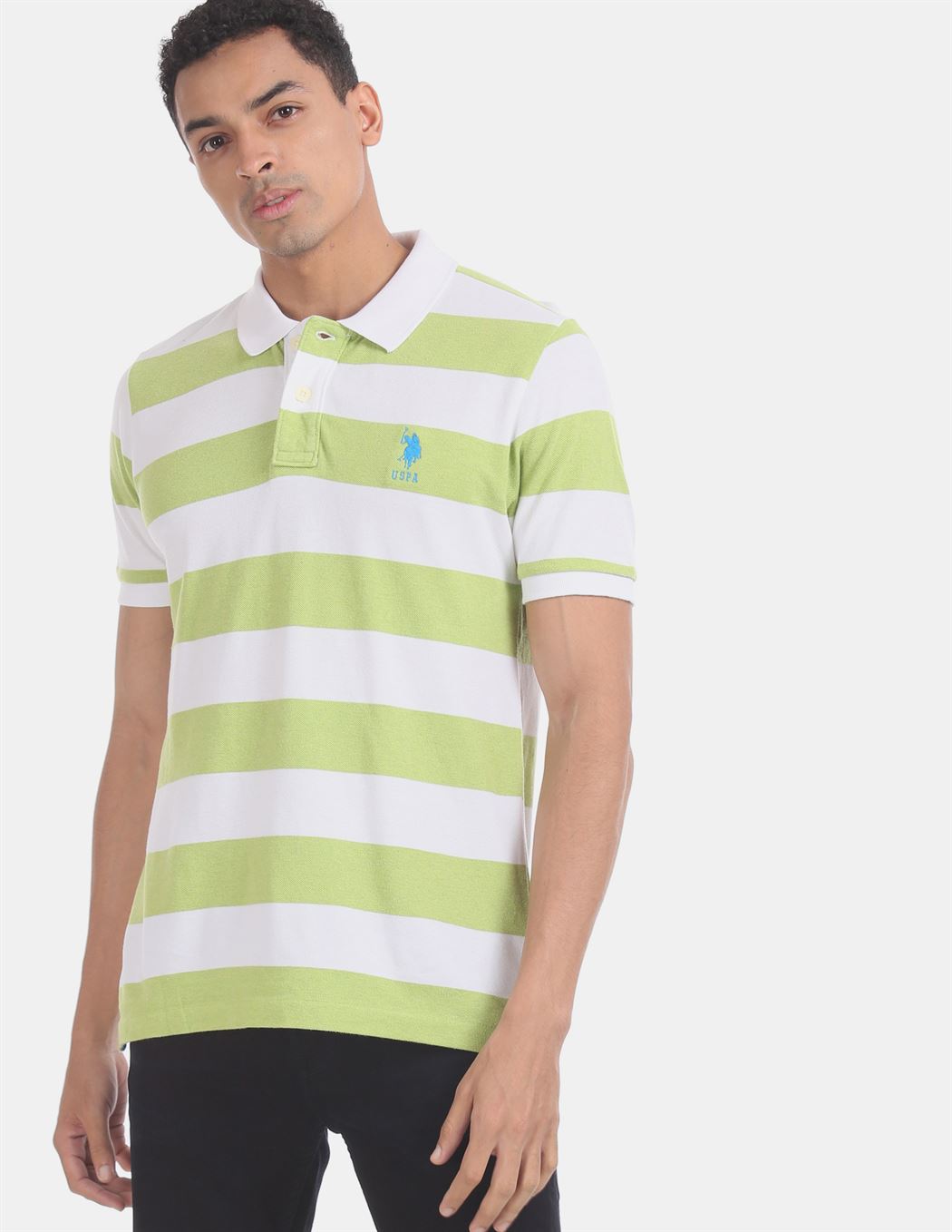 U.S. Polo Assn. Men Casual Wear Green  Polo Shirt